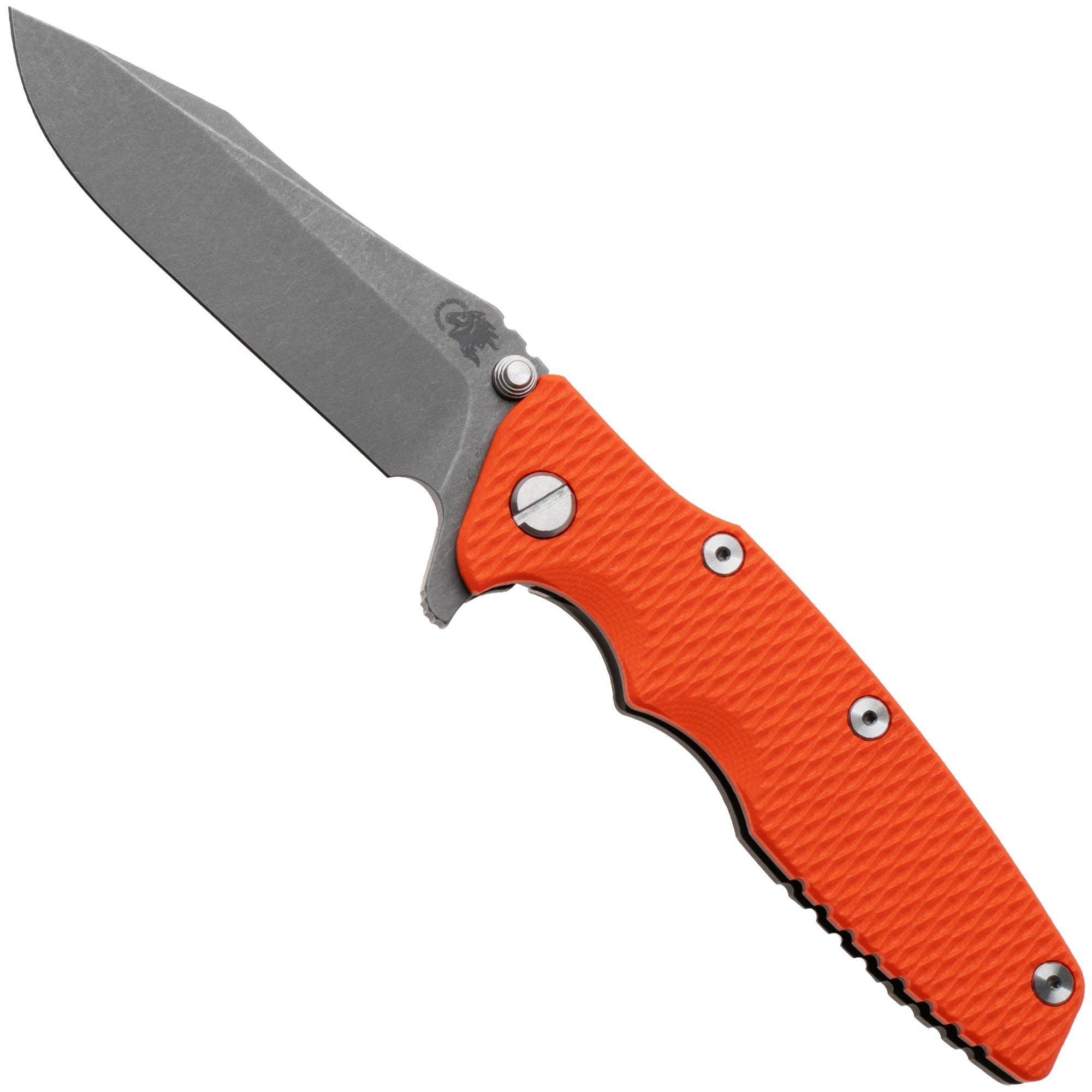 Rick Hinderer Eklipse 3.5" Spearpoint Battle Bronze S45VN, Titanium Orange G10, Taschenmesser