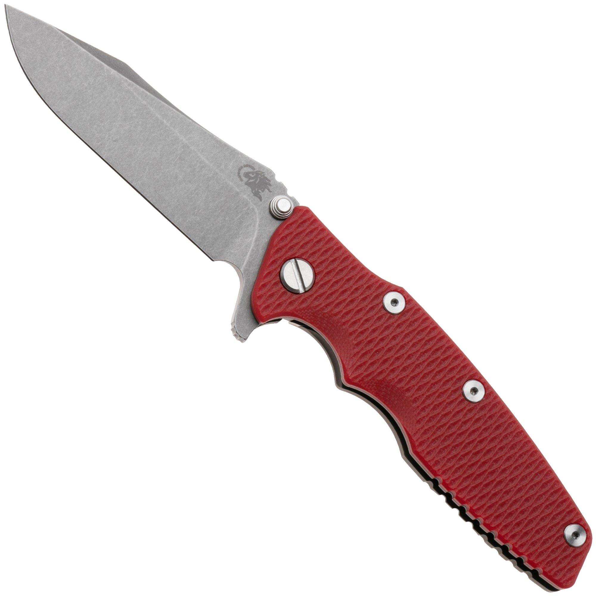 Rick Hinderer Eklipse 3.5" Spearpoint Battle Bronze S45VN, Titanium Red G10, Taschenmesser