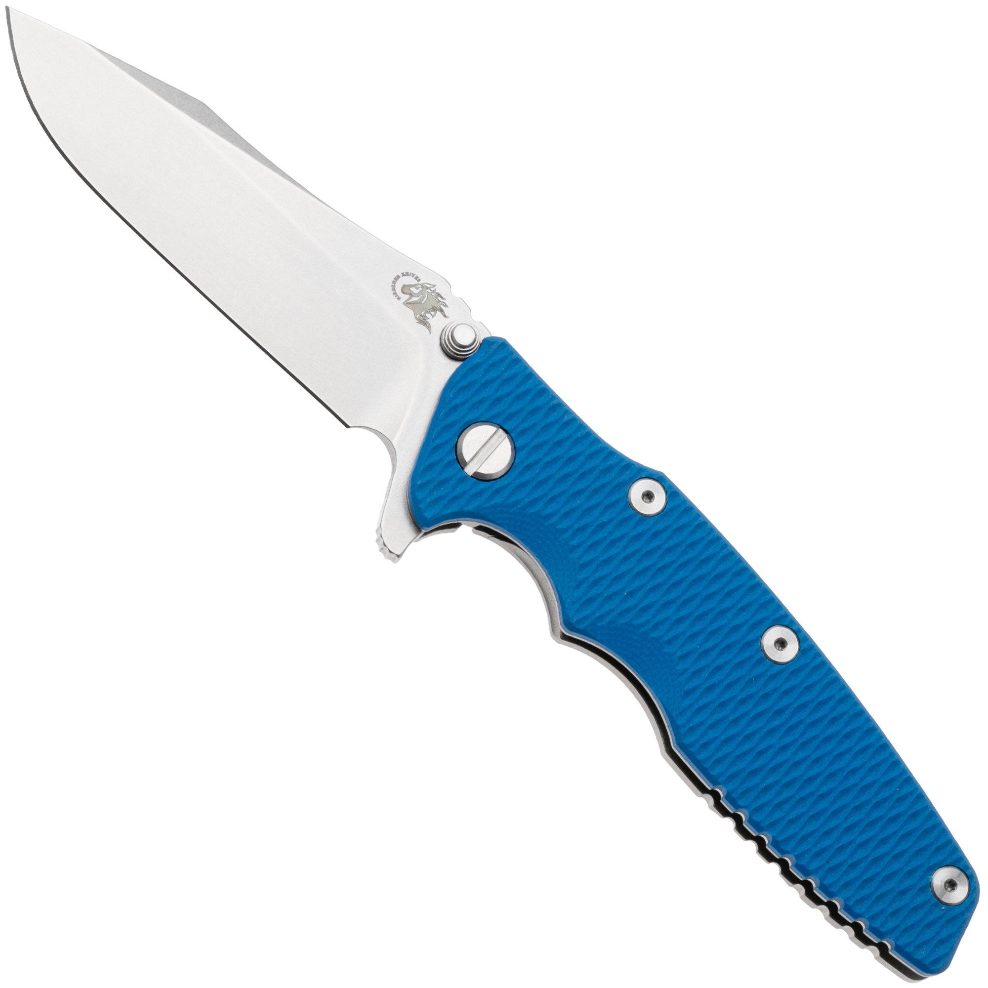 Rick Hinderer Eklipse 3.5" Spearpoint Stonewashed S45VN, Titanium Blue G10, Taschenmesser