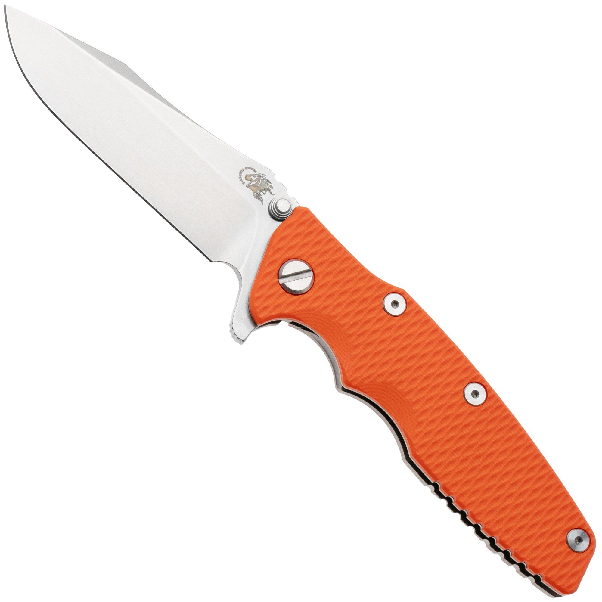 Rick Hinderer Eklipse 3.5" Spearpoint Stonewashed S45VN, Titanium Orange G10, Taschenmesser