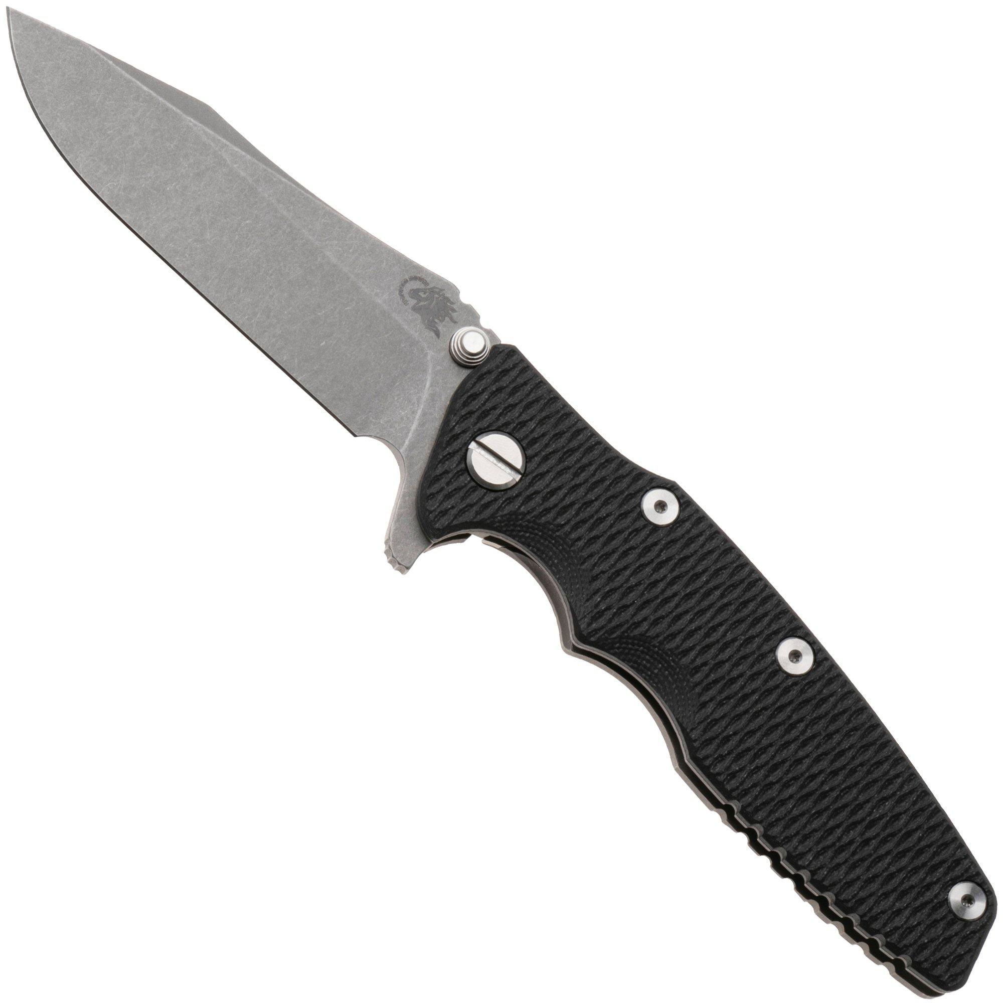 Rick Hinderer Eklipse 3.5" Spearpoint Working Finish S45VN, Titanium Black G10, Taschenmesser