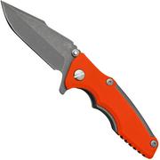 Rick Hinderer Eklipse 3.0" 20CV Harpoon Spanto Working Finish Orange, Taschenmesser