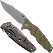 Rick Hinderer Eklipse 3.5" Harpoon Spanto 20CV Battle Bronze OD Green navalha