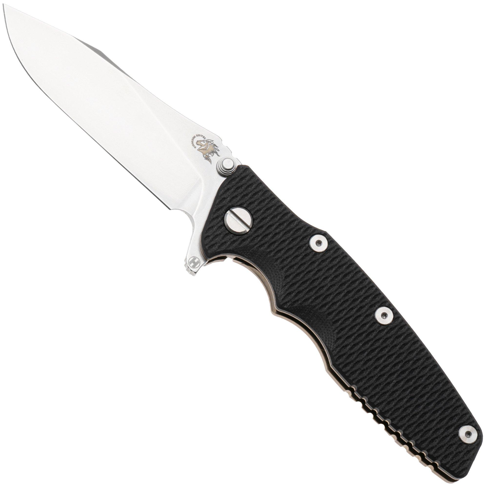 Rick Hinderer Eklipse 3.5" Slicer Hollow Stonewash Bronze S45VN, Titanium Black G10, Taschenmesser