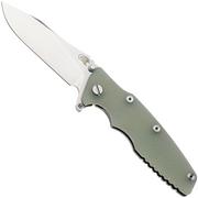 Afbeelding voor Rick Hinderer Eklipse 3.5" Slicer Hollow Stonewashed S45VN, Titanium Translucent Green G10, zakmes