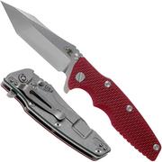 Rick Hinderer Eklipse 3.5” Tanto, CPM 20CV Stonewashed, Red G10 pocket knife