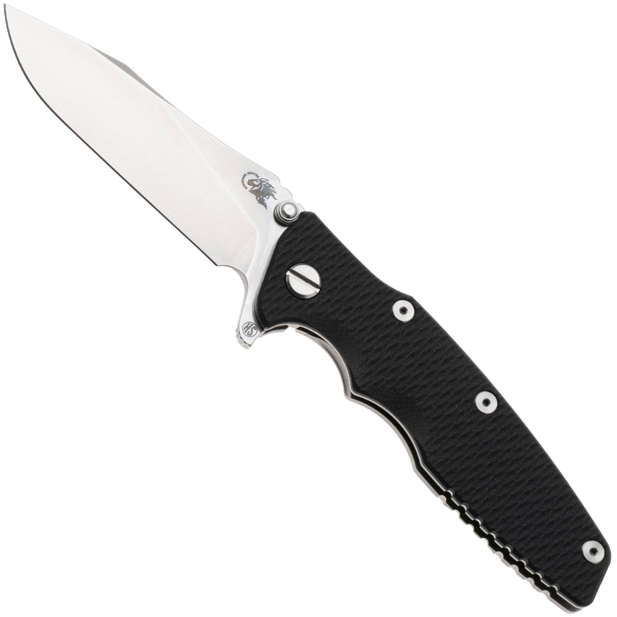 Rick Hinderer Eklipse 3.5" Skinny Slicer, Hollow Grind Stonewash Magnacut, Black G10, pocket knife