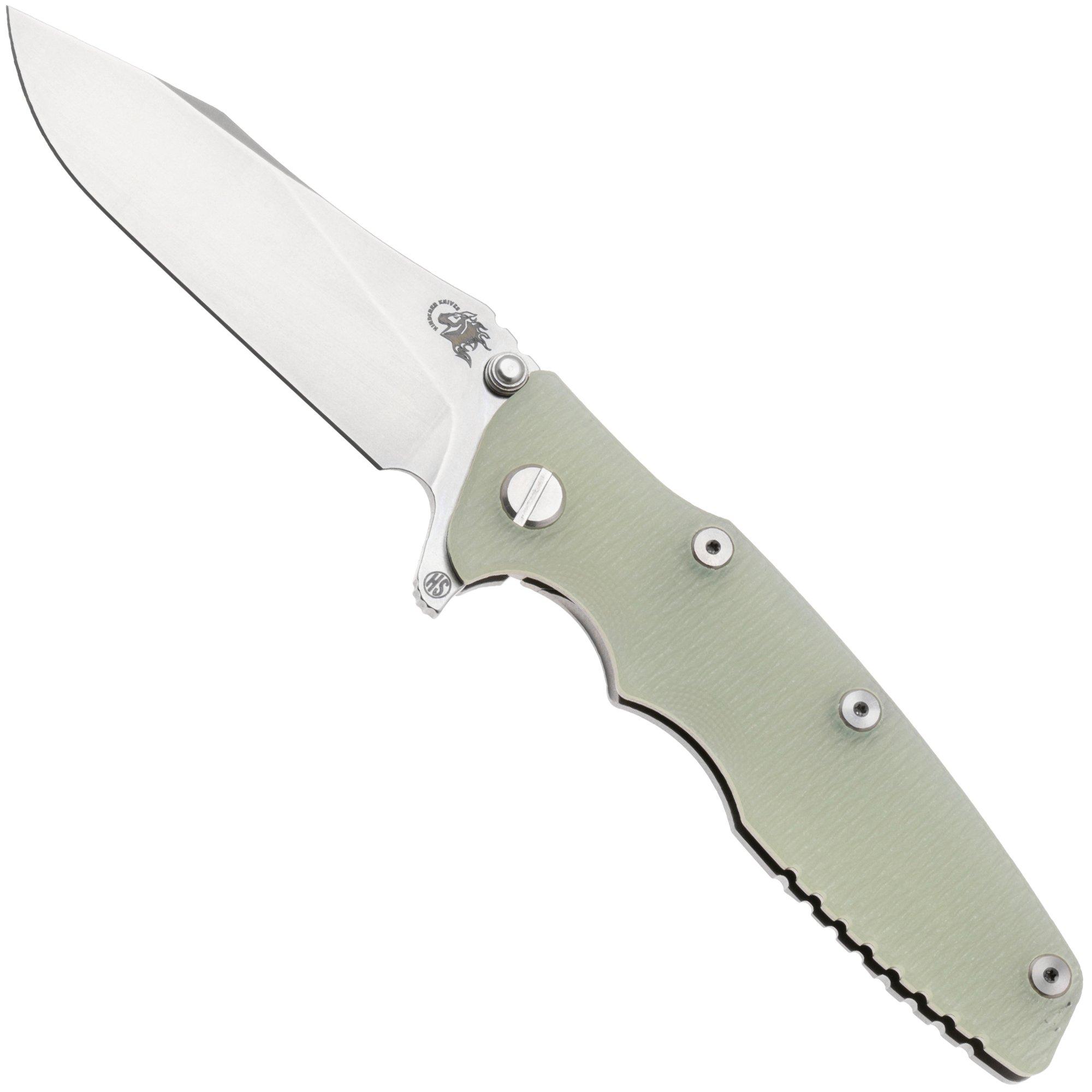 Rick Hinderer Eklipse 3.5" Skinny Slicer, Hollow Grind Stonewash Magnacut, Translucent G10, pocket knife