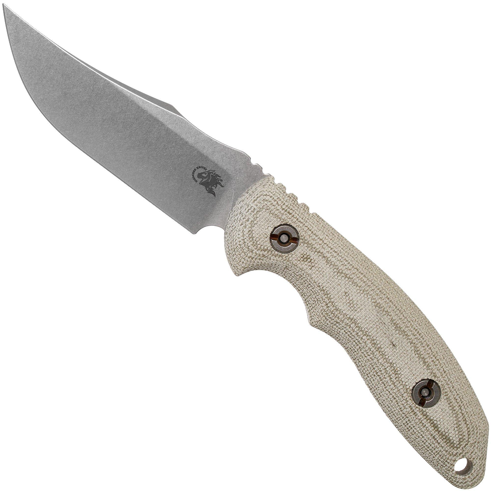 Rick Hinderer The Emmett, CPM 20CV, Green Micarta couteau de chasse