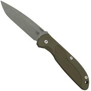 Rick Hinderer FireTac Spanto Acid Stonewash, Battle Bronze OD Green G10, couteau de poche