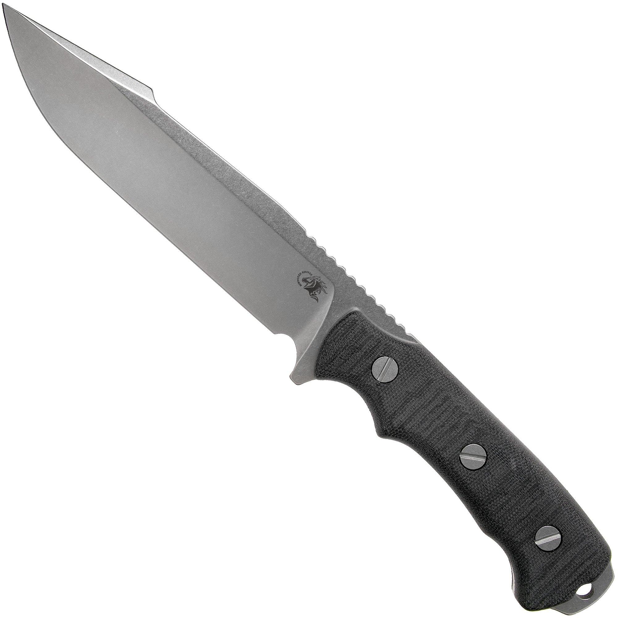 Nóż survivalowy Rick Hinderer Fieldtac 6" Harpoon Spearpoint Stonewash Black micarta