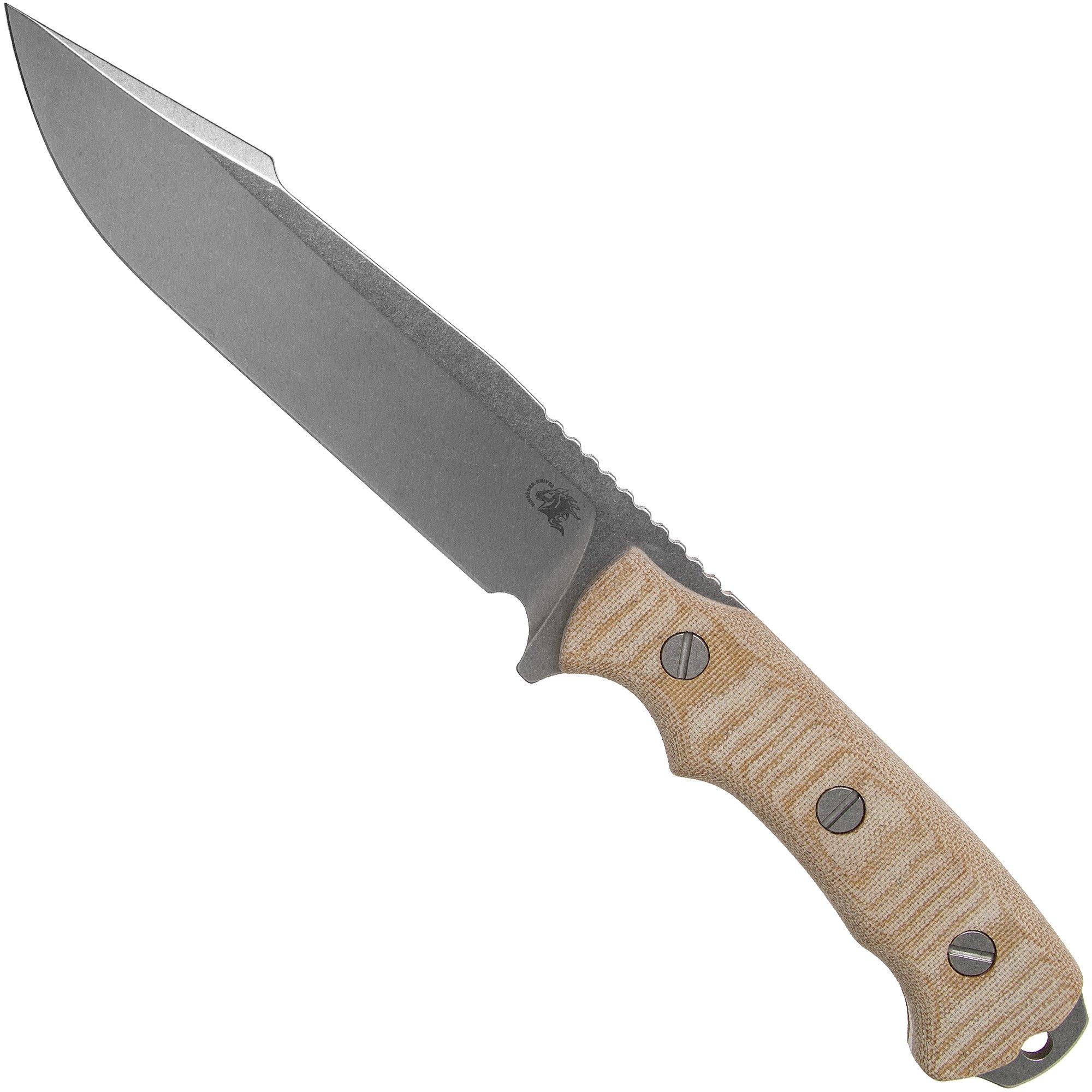 Rick Hinderer Fieldtac 6.0 Harpoon Spearpoint SW, Micarta natur