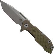 Rick Hinderer Fulltrack Spanto S35VN Working Finish, Battle Bronze, OD Green G10 Taschenmesser