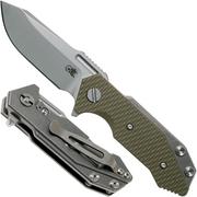 Rick Hinderer Half Track Gen 2, Spearpoint 20CV, OD Green G10, pocket knife