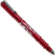 Rick Hinderer Investigator Pen Flames Aluminium Matte Red, tactische pen