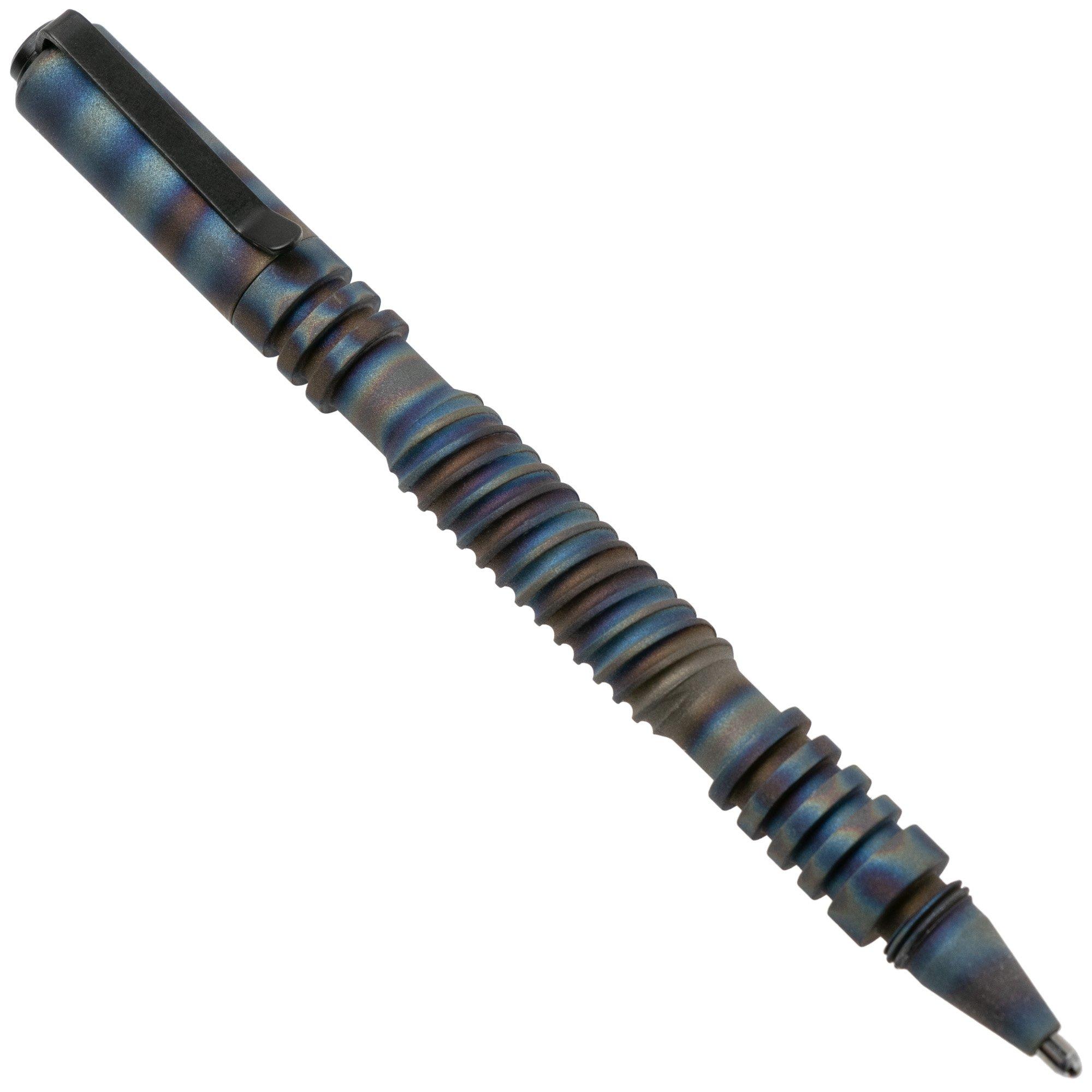 Rick Hinderer Spiral Investigator Pen, Titanium Flamed, stylo tactique
