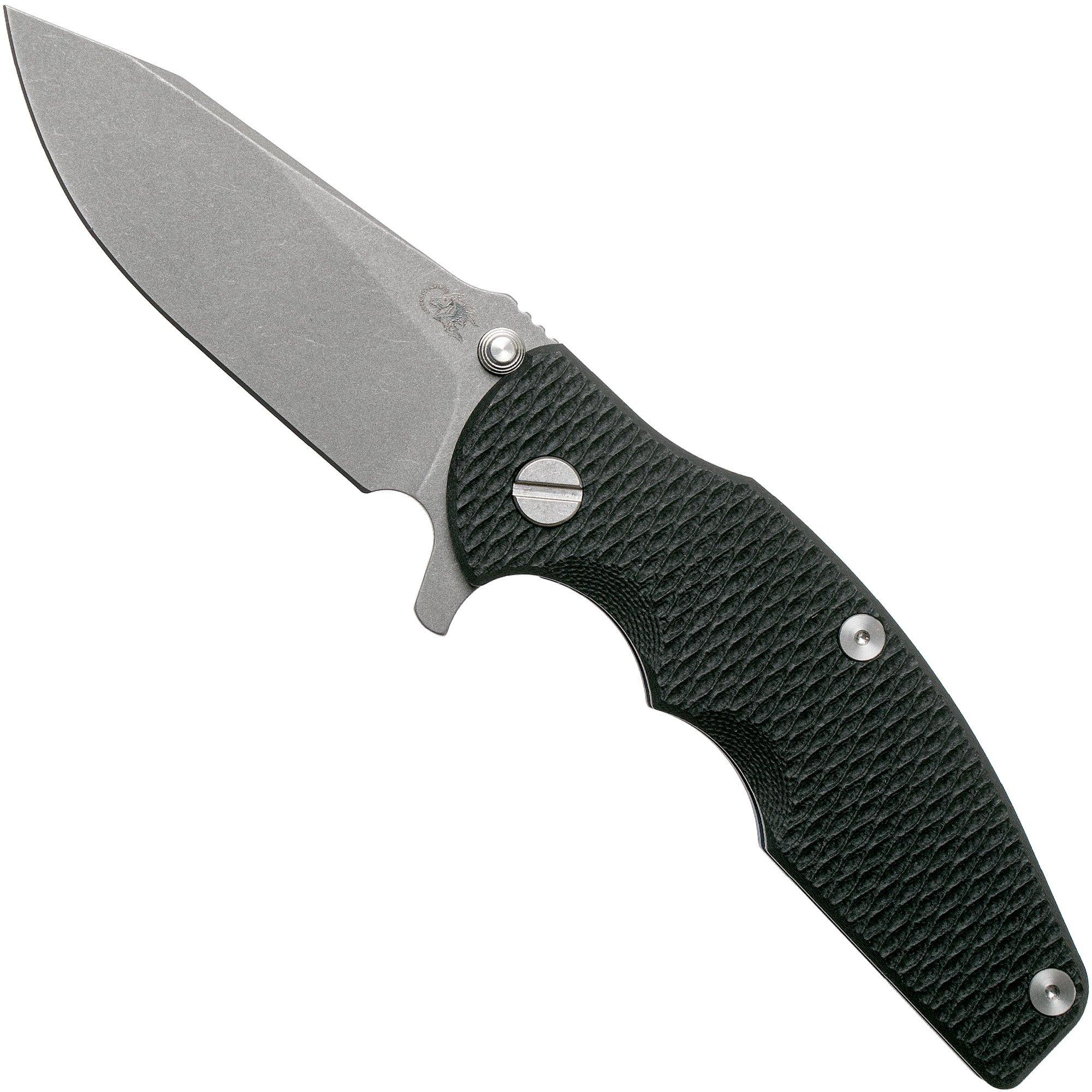 Rick Hinderer Jurassic Slicer Battle Blue Black G10 CPM 20CV pocket knife