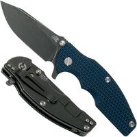 Afbeelding voor Rick Hinderer Jurassic Slicer Battle Black, Blue/Black G10 CPM 20CV zakmes