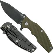 Rick Hinderer Jurassic Slicer Battle Black, OD Green G10 CPM 20CV pocket knife