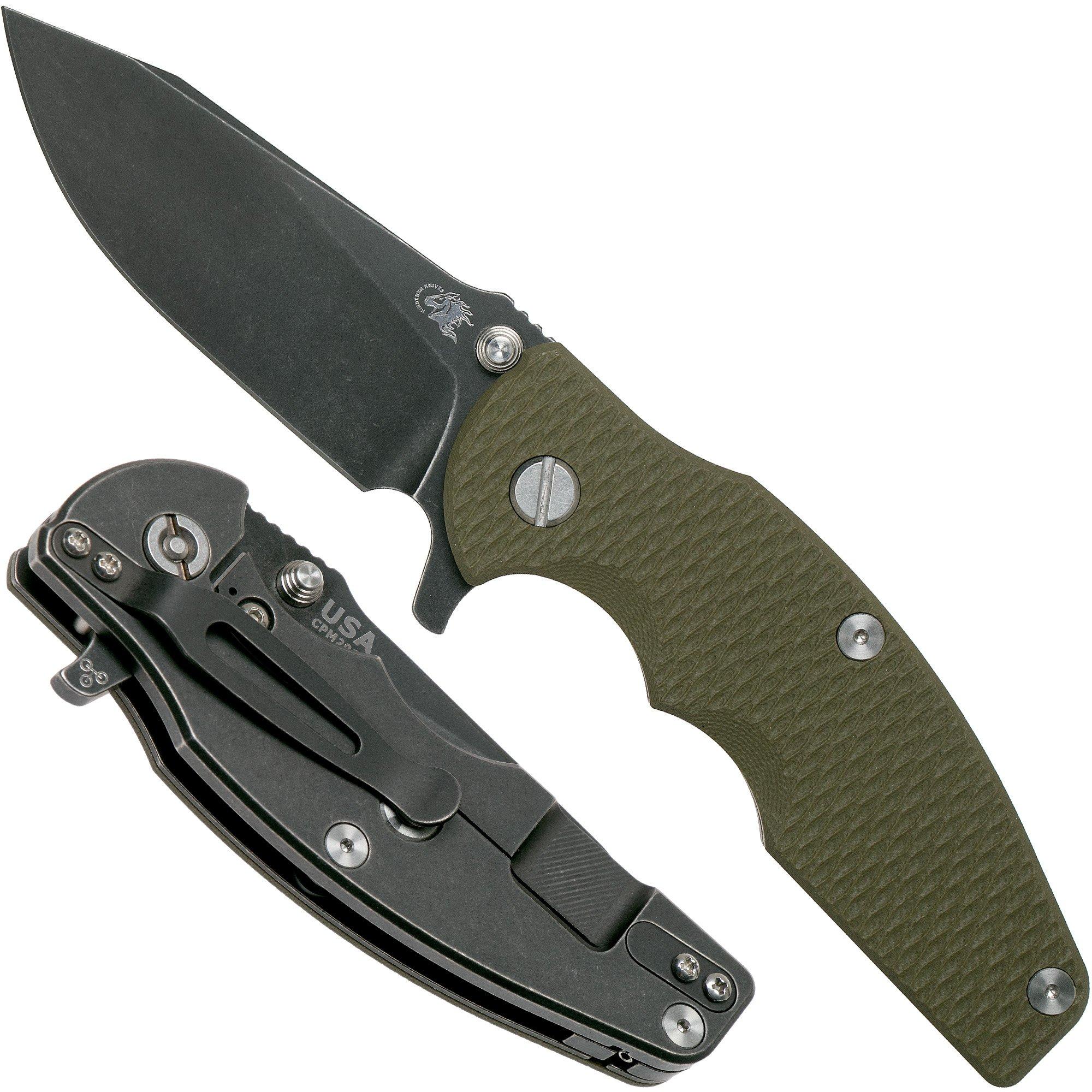 Nóż składany Rick Hinderer Jurassic Slicer Battle Black, OD Green G10 CPM 20CV
