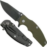 Afbeelding voor Rick Hinderer Jurassic Slicer Battle Black, OD Green G10 CPM 20CV zakmes