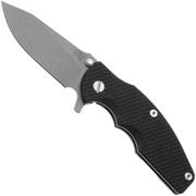 Rick Hinderer Jurassic Slicer, Hollow Ground Magnacut, Working Finish, Black G10, Taschenmesser