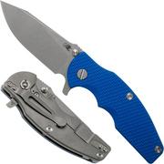 Rick Hinderer Jurassic Slicer Working Finish Blue G10 CPM 20CV coltello da tasca