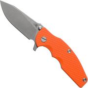 Rick Hinderer Jurassic Slicer Working Finish Orange G10 CPM 20CV pocket knife