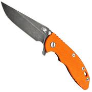 Rick Hinderer Jurassic Spearpoint 20CV Battle Black, Orange G10 navalha