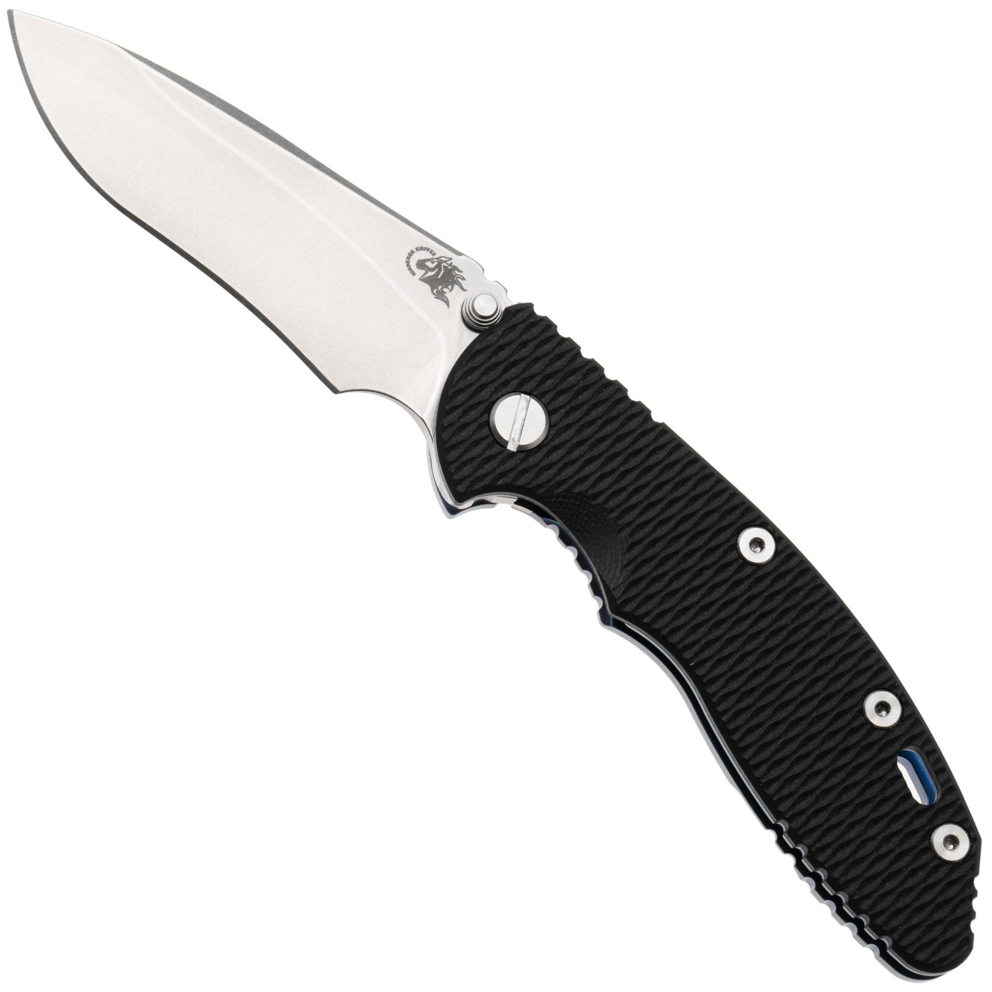 Rick Hinderer XM-18 3.5" Recurve NF KXM35NFRECSWBLBK, Stonewashed CPM MagnaCut, Stonewashed Blue Titanium, Black G10, Taschenmesser