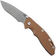 Bild für Rick Hinderer XM-18 3.5" Recurve NF KXM35NFRECWFCY, Dark Stonewashed CPM MagnaCut, Working Finish Titanium, Coyote G10, Taschenmesser