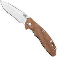 Bild für Rick Hinderer XM-18 3.5" Recurve NF KXM35NFRECWFSWCY, Stonewashed CPM MagnaCut, Working Finish Titanium, Coyote G10, Taschenmesser