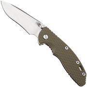 Bild für Rick Hinderer XM-18 3.5" Recurve NF KXM35NFRECWFSWOD, Stonewashed CPM MagnaCut, Working Finish Titanium, OD Green G10, Taschenmesser