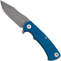 Afbeelding voor Rick Hinderer Project X, MagnaCut Clip point, Working Finish, Blue G10 zakmes