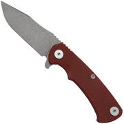 Rick Hinderer Project X, MagnaCut Clip point, Working Finish, Red G10 Taschenmesser