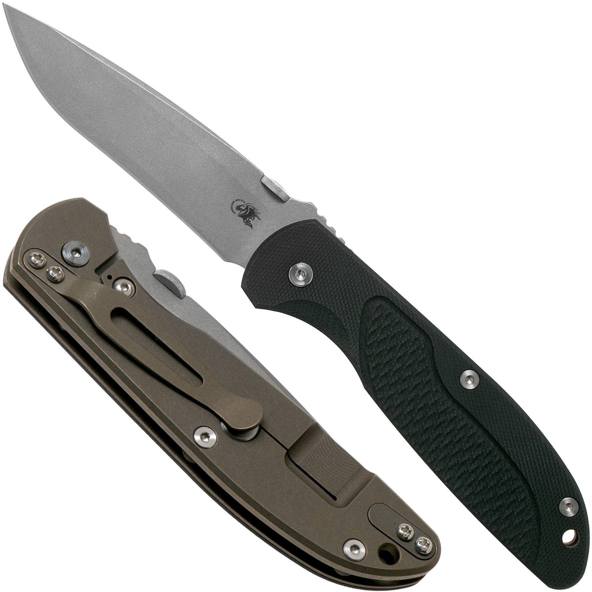 Nóż składany Rick Hinderer FireTac Recurve Battle Bronze, Black G10, projekt Rick Hinderer