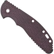 Rick Hinderer XM24 greepschaal, Textured Burgundy Canvas Micarta