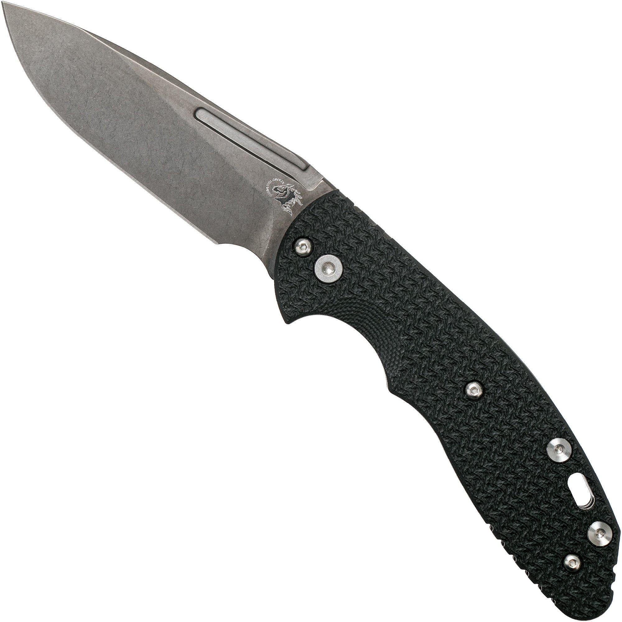Rick Hinderer XM Slippy 3" Slicer 20CV Black DLC, Black G10 slipjoint zakmes