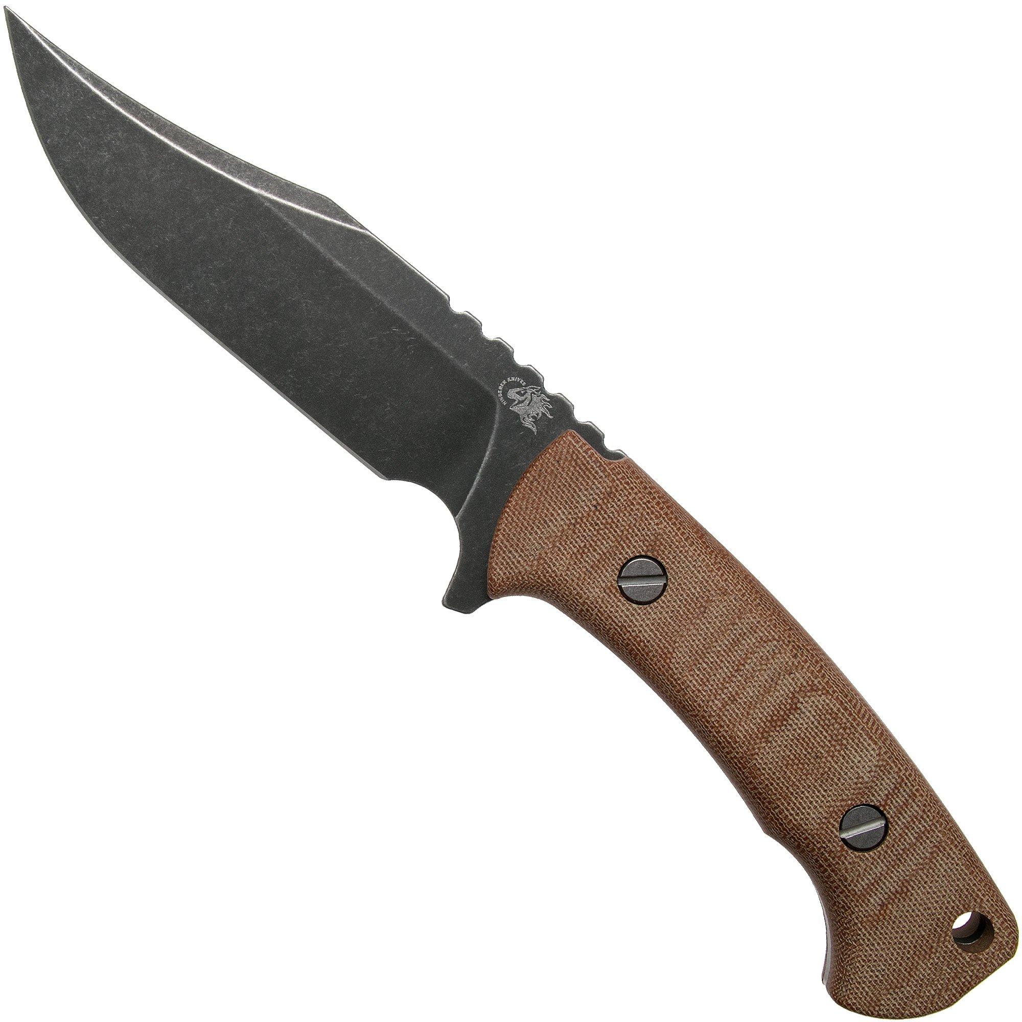 Nóż bowie Rick Hinderer Ranch Bowie Natural Canvas Micarta, Battle Black