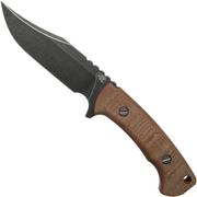 Rick Hinderer Ranch Bowie Natural Canvas Micarta, Battle Black, Bowiemesser