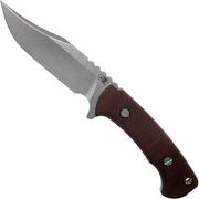 Rick Hinderer Ranch Bowie Burgundy Canvas Micarta, Stonewashed, faca bowie