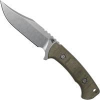 Image pour Rick Hinderer Ranch Bowie Green Canvas Micarta, Stonewashed, couteau bowie