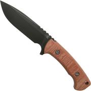 Rick Hinderer Ranch Drop Spanto Battle Black, Red Micarta coltello da sopravvivenza