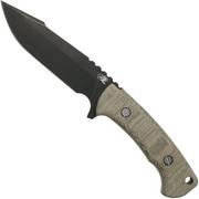 Rick Hinderer Ranch Harpoon Spanto Battle Black Green Micarta faca de sobrevivência