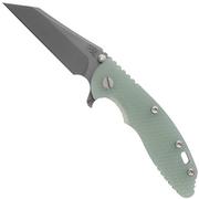 Rick Hinderer XM-18 3.5" S45VN Wharncliffe Fatty Tri-Way, Working Finish, Translucent Green G10, couteau de poche