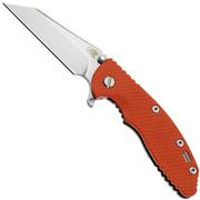 Rick Hinderer XM-18 3.5" S45VN Wharncliffe Fatty Tri-Way, Stonewashed, Orange G10, couteau de poche