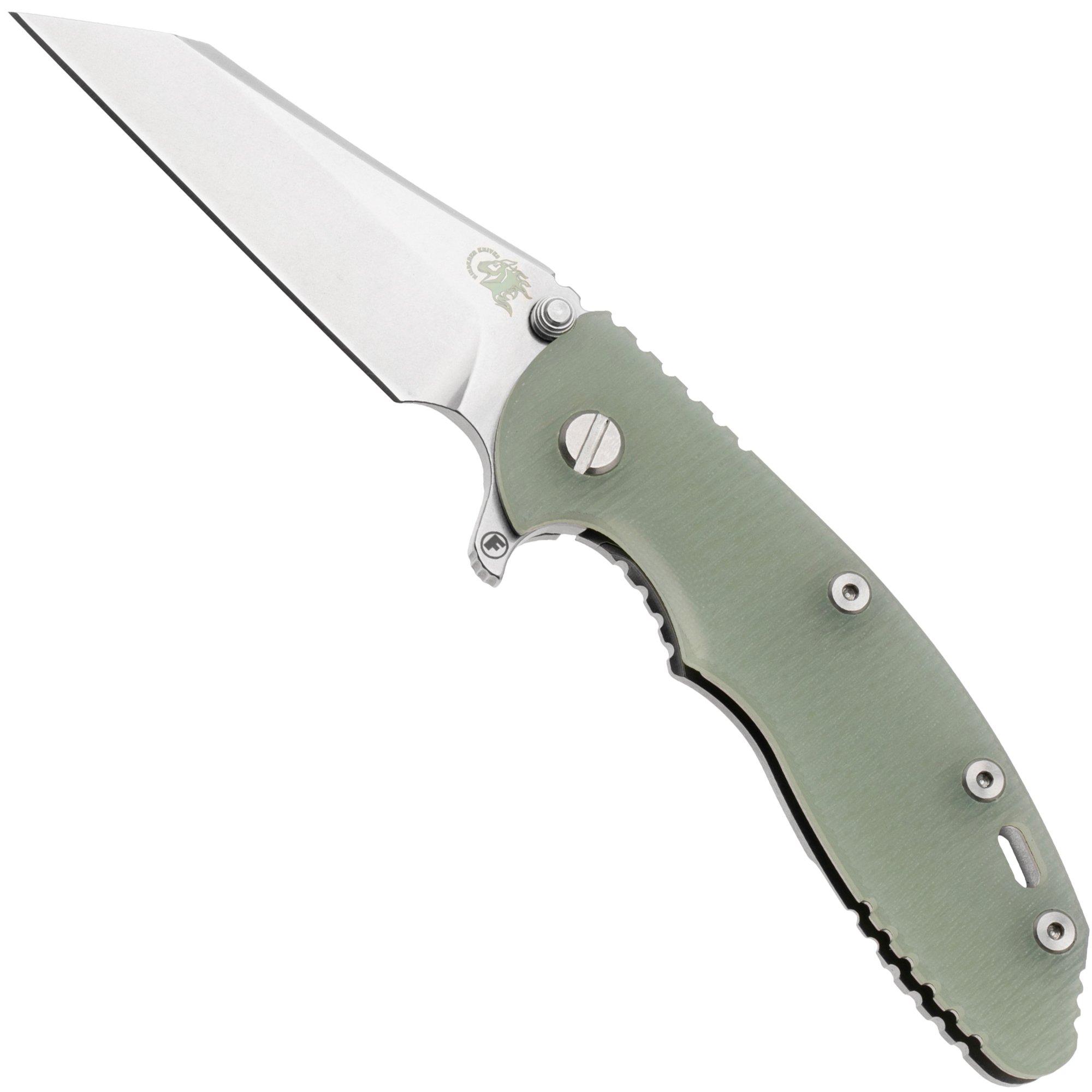 Nóż składany Rick Hinderer XM-18 3.5" S45VN Wharncliffe Fatty Tri-Way, Stonewashed, Translucent Green G10