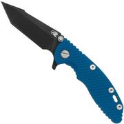 Rick Hinderer XM-18 3.0" Harpoon Tanto, Tri-Way, Blackwash S45VN, Blue G10, pocket knife