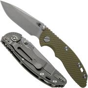 Rick Hinderer XM18 3.0” Spearpoint Non-Flipper CPM 20CV Working Finish OD Green G10 pocket knife