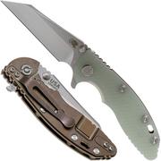 Rick Hinderer XM18 3” Wharncliffe CPM 20CV Stonewash, Bronze, Translucent G10, couteau de poche
